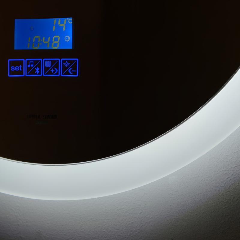 Wall Mounted Modern PVC Melamine Bathroom Cabinet /Vanity with Smart LED Silver Glass Mirrors