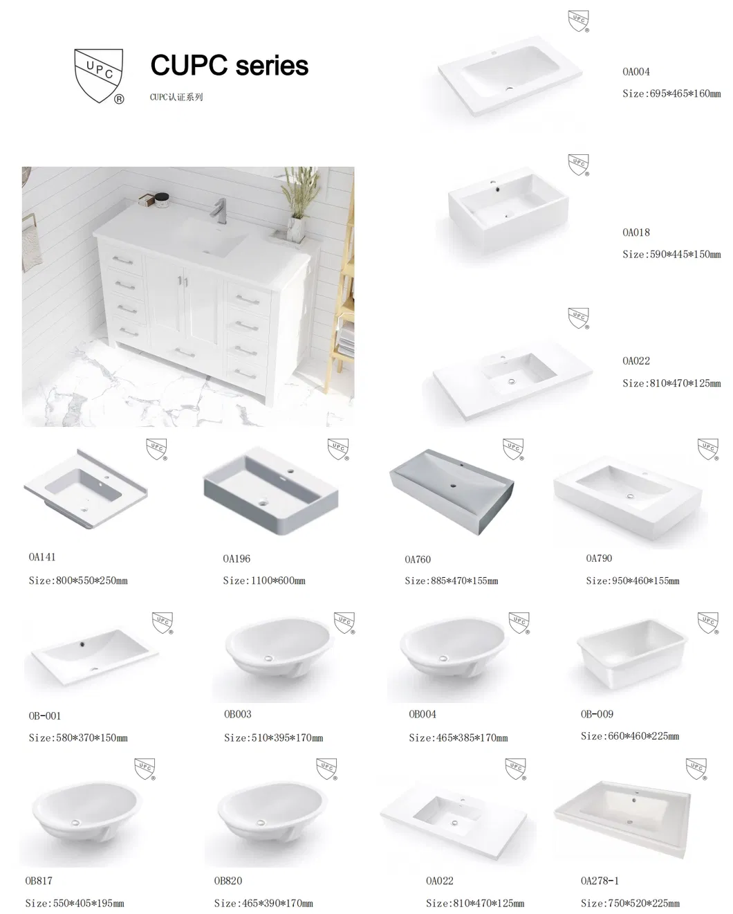 Integrated Sink Dimensions
