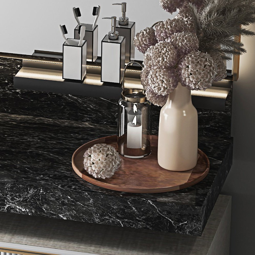 Half Round Arched Metal Minimalist High-End Modern Bathroom Cabinet Wash Basin Mirror Ceramic Vanity