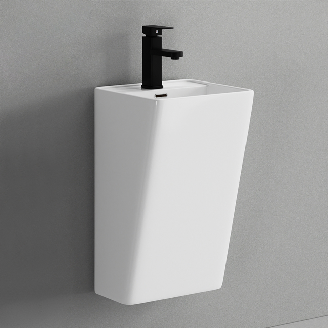 Modern Design Bathroom Ceramic Washing Basin Wall Hung Pedestal Sink