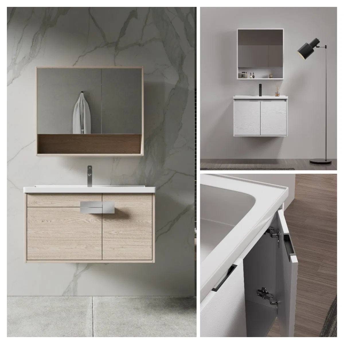 Eco Friendly Solid Wood Freestanding Home Furniture Bathroom Vanity