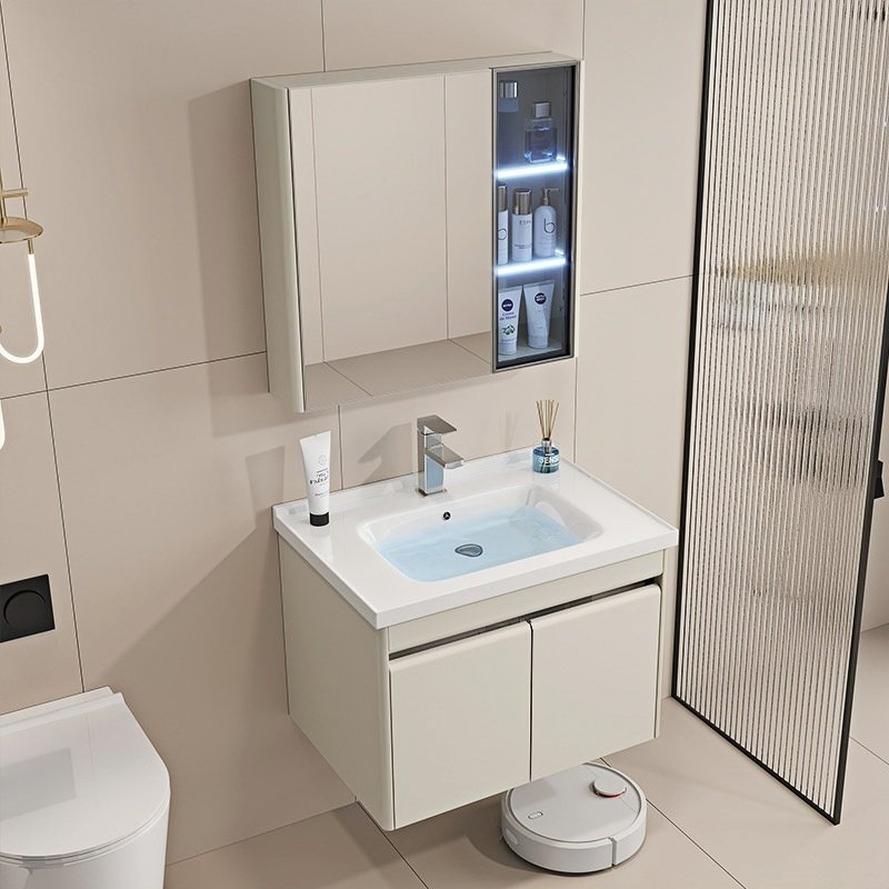 Luxurious Freestanding Bathroom Vanity Set with LED Mirror
