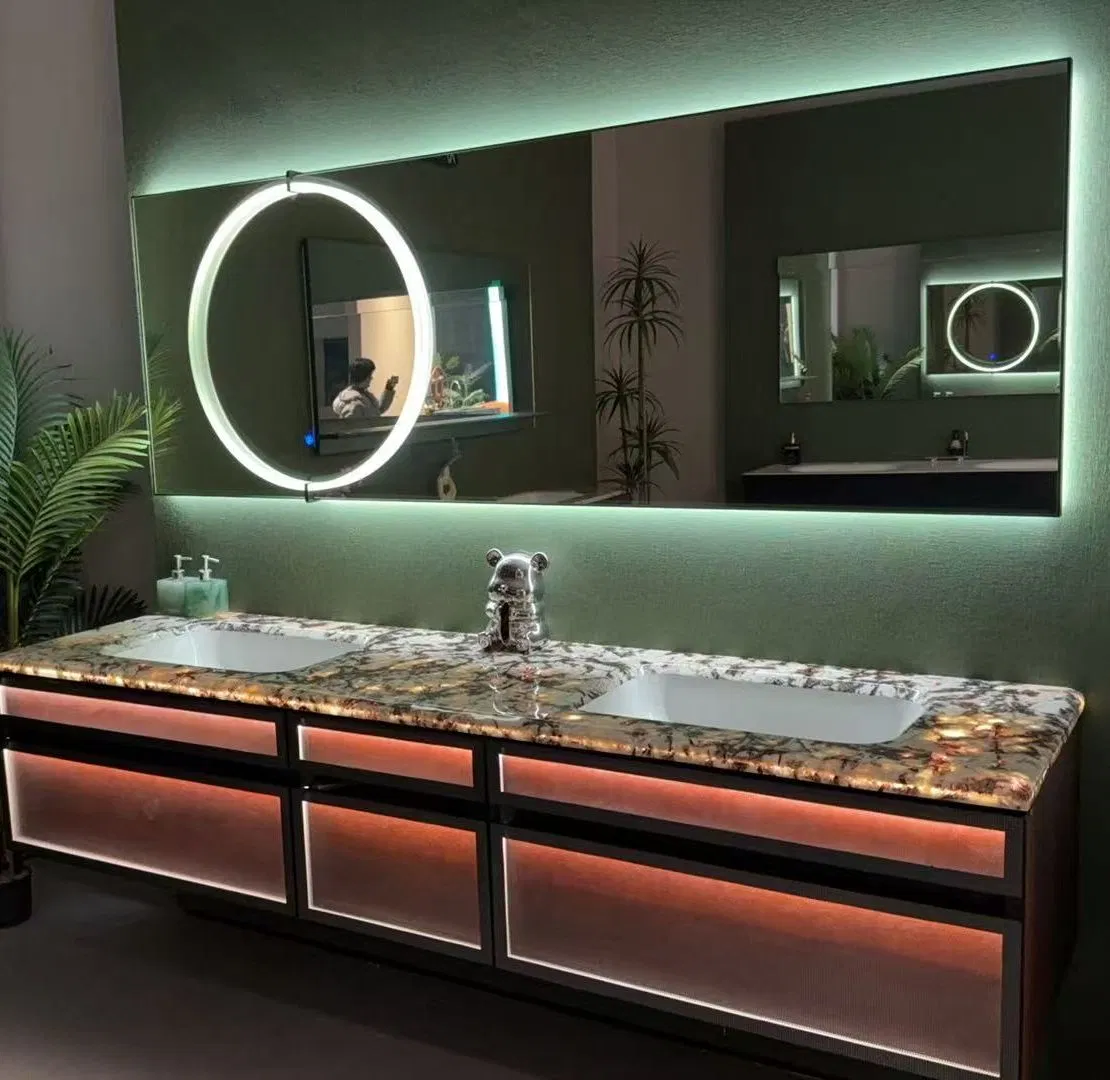 Smart Round Bathroom Mirror with Anti-Fog and Bluetooth Speaker