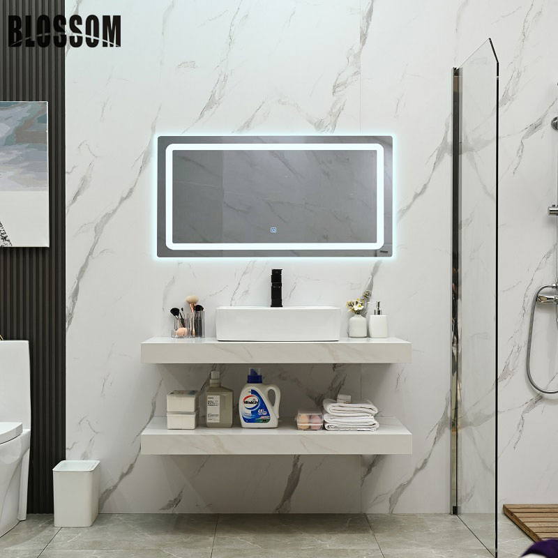 Furniture Factory One-Stop Engineering Service Bathroom Hotel Sintered Stone Pedestal Sink Bathroom