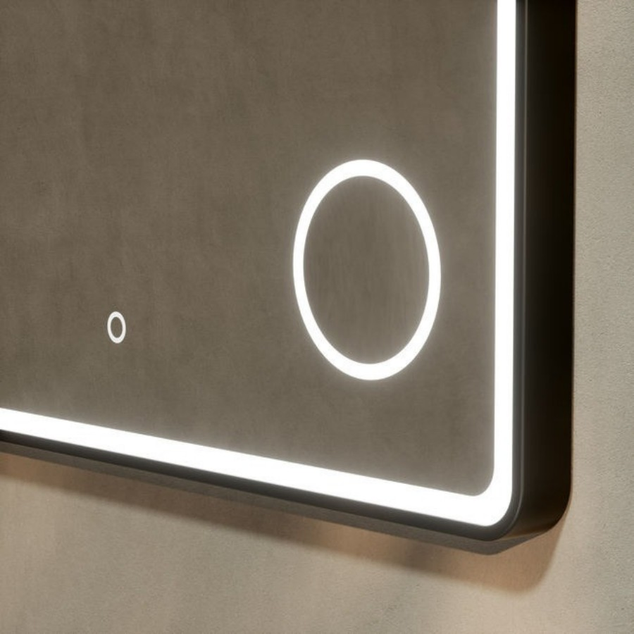 Custom Smart Bathroom Mirror - LED Framed Mirror with Magnification &amp; Digital Clock OEM/ODM Manufacturing