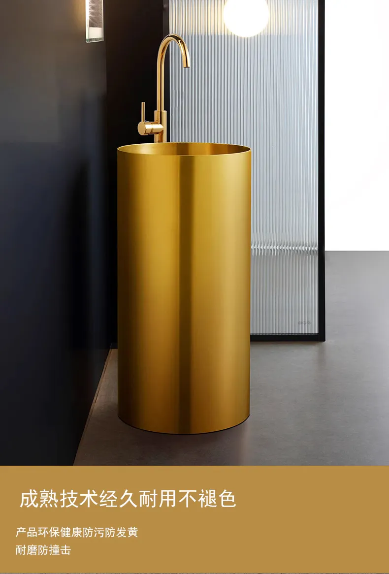 Stainless Steel Pedestal Sink View 9