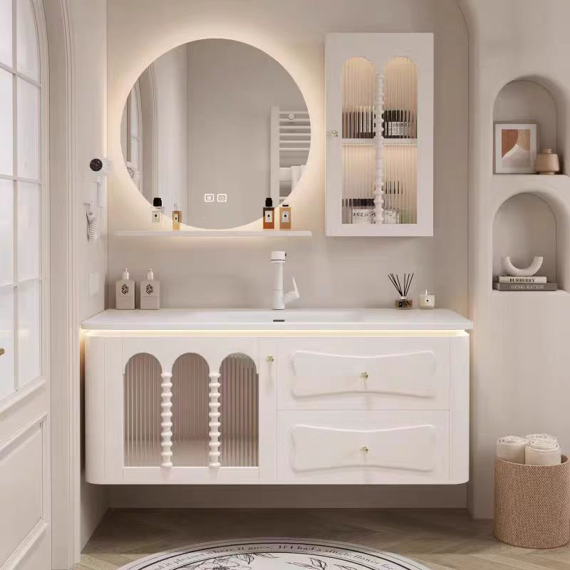 Good Selling Modern Design Euro Style Floating Solid Wood Freestanding Bathroom Vanity