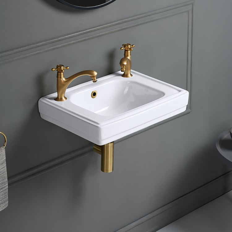 Traditional Cloakroom Wall Hung Victorian Basin Classic Wall Mounted Antique UK Bathroom Washbasin Bathroom Sink