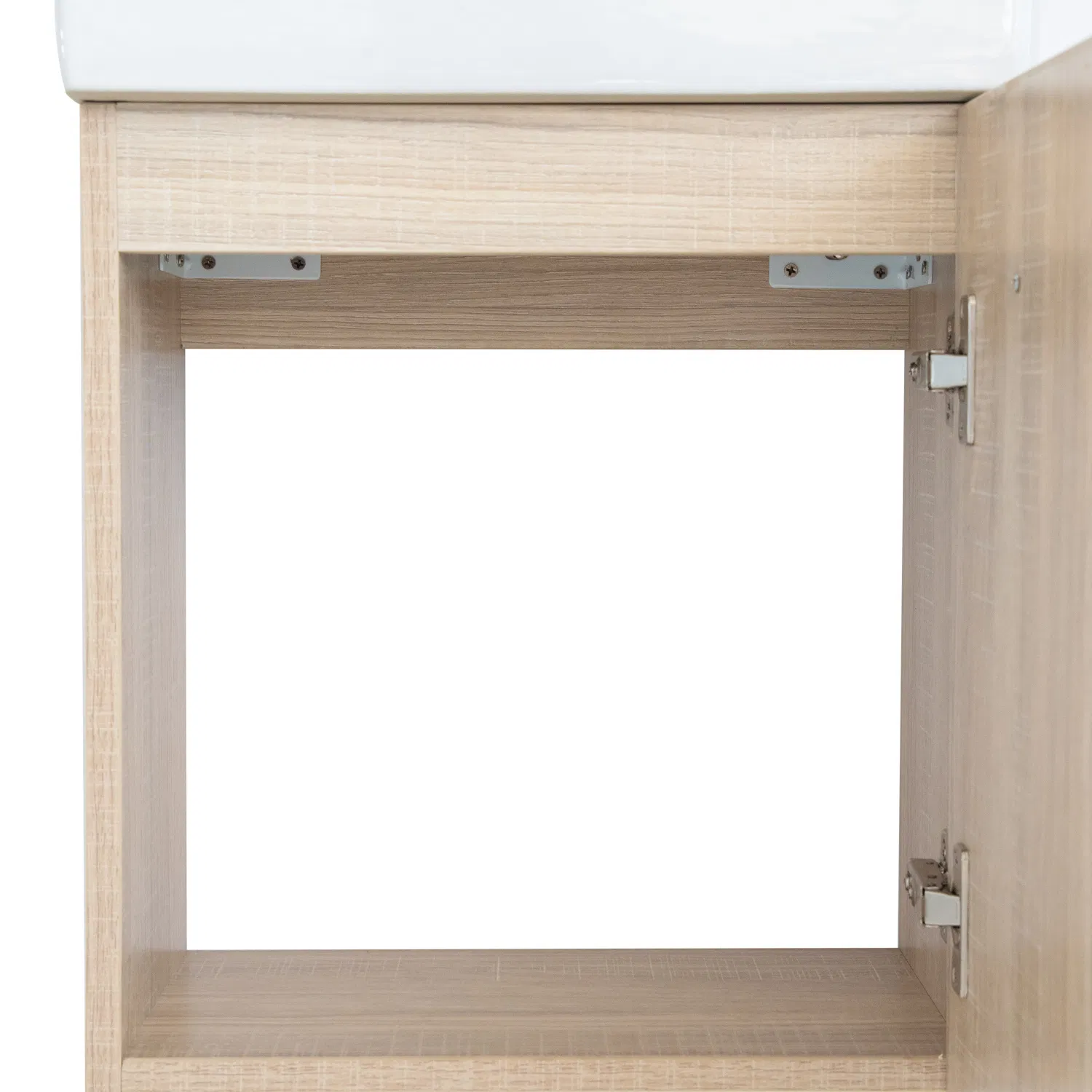 Hot Sale Small Size Modern Home Bathroom Cabinet Ceramic Basin Furniture Set Wall Hung Bathroom Melamine Vanity with Mirror