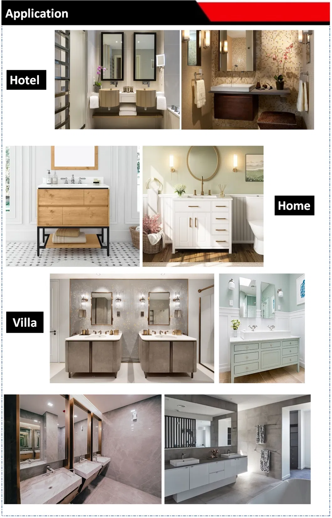 Floating Wall Mounted Bathroom Marble Sink Application