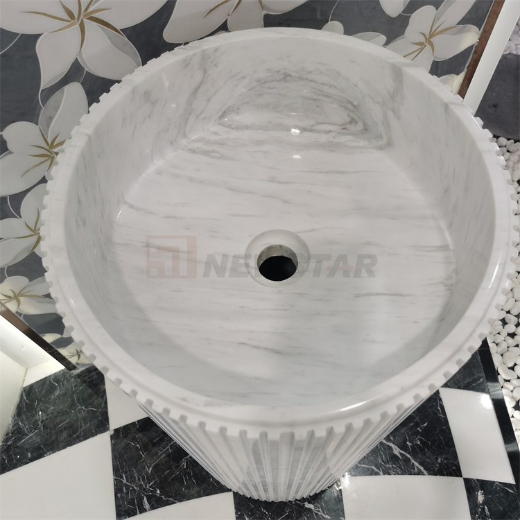 Natural Stone Marble Sanitary Ware Vessel Counter Top Art Basin Bathroom Vanities Sink