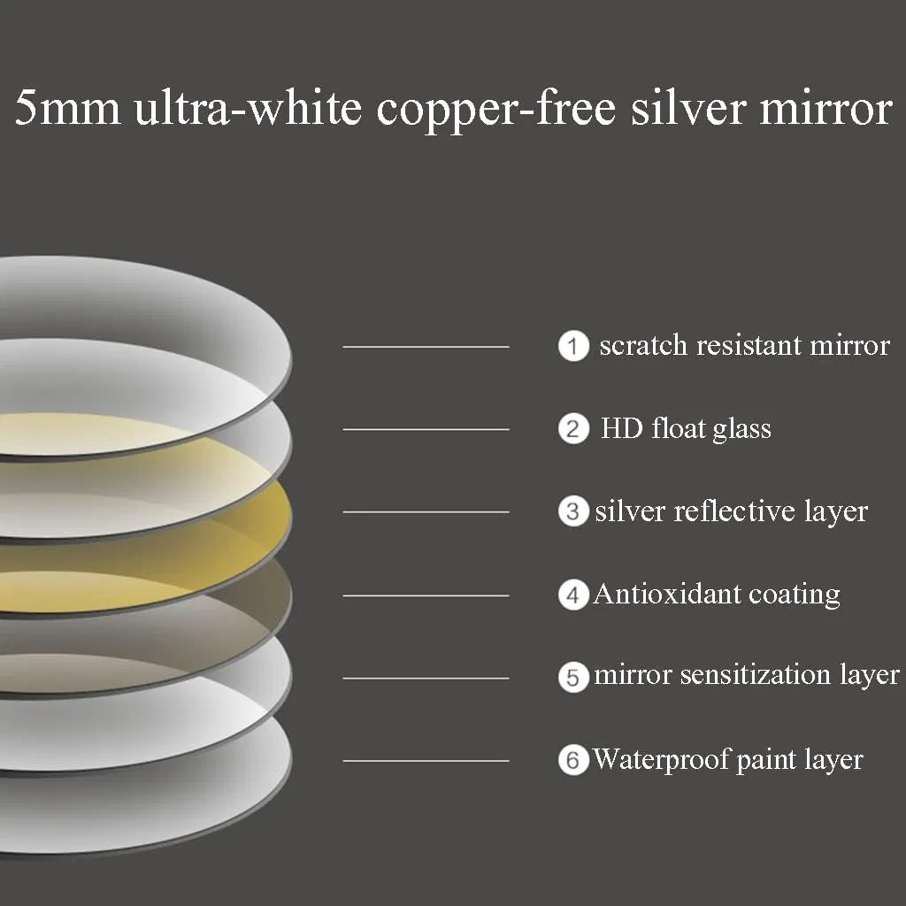 Half Moon Shape Backlit LED Lighted Bathroom Smart Wall Circle Mirror with Time Display