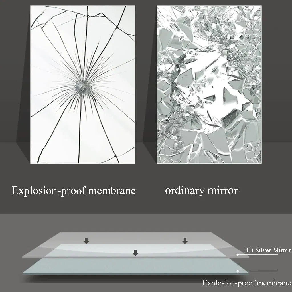 Half Moon Shape Backlit LED Lighted Bathroom Smart Wall Circle Mirror with Time Display