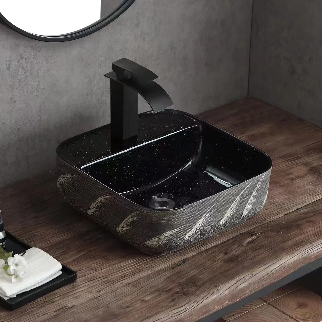 Luxury Hotel Bathroom Vanity Basin Porcelain Ceramic Art Wash Basin Countertop Vessel Sink