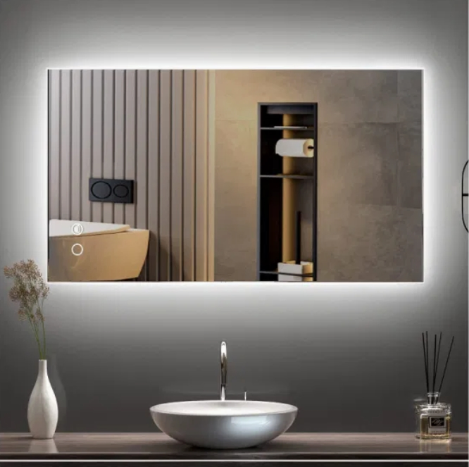 Modern Smart Mirrors Touch Switch Rectangle Smart LED with Speaker Bathroom Mirror