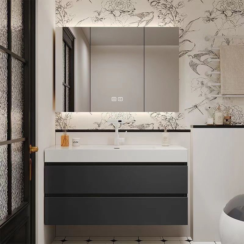 Modern Wall Hung Custom Design Aluminum Stainless Steel Bathroom Furniture Floating Vanity