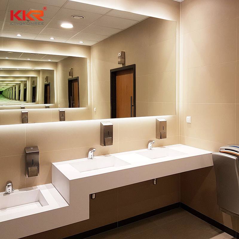 Simple Acrylic Solid Surface Wall Mounted Slope Style Bathroom Wash Sink