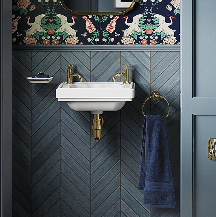 Traditional Cloakroom Wall Hung Victorian Basin Classic Wall Mounted Antique UK Bathroom Washbasin Bathroom Sink