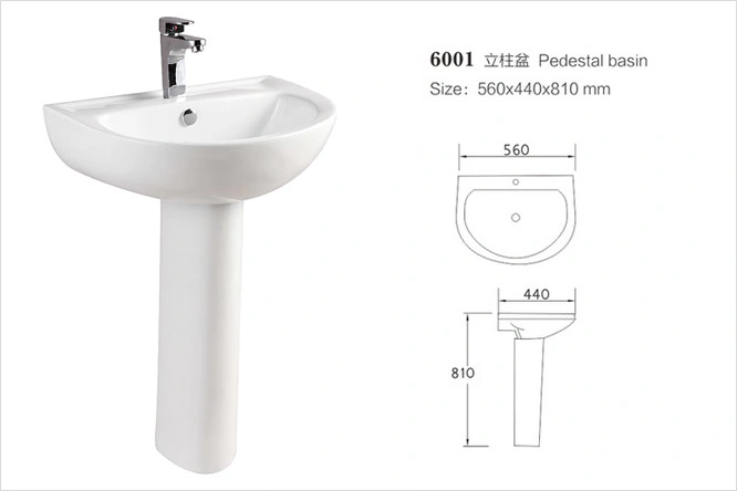 Ceramic Pedestal Sink (No. P01)