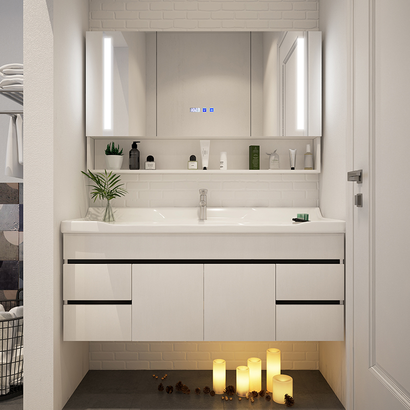 Elegant 24 Inch Freestanding Bathroom Vanity Set with Marble Top