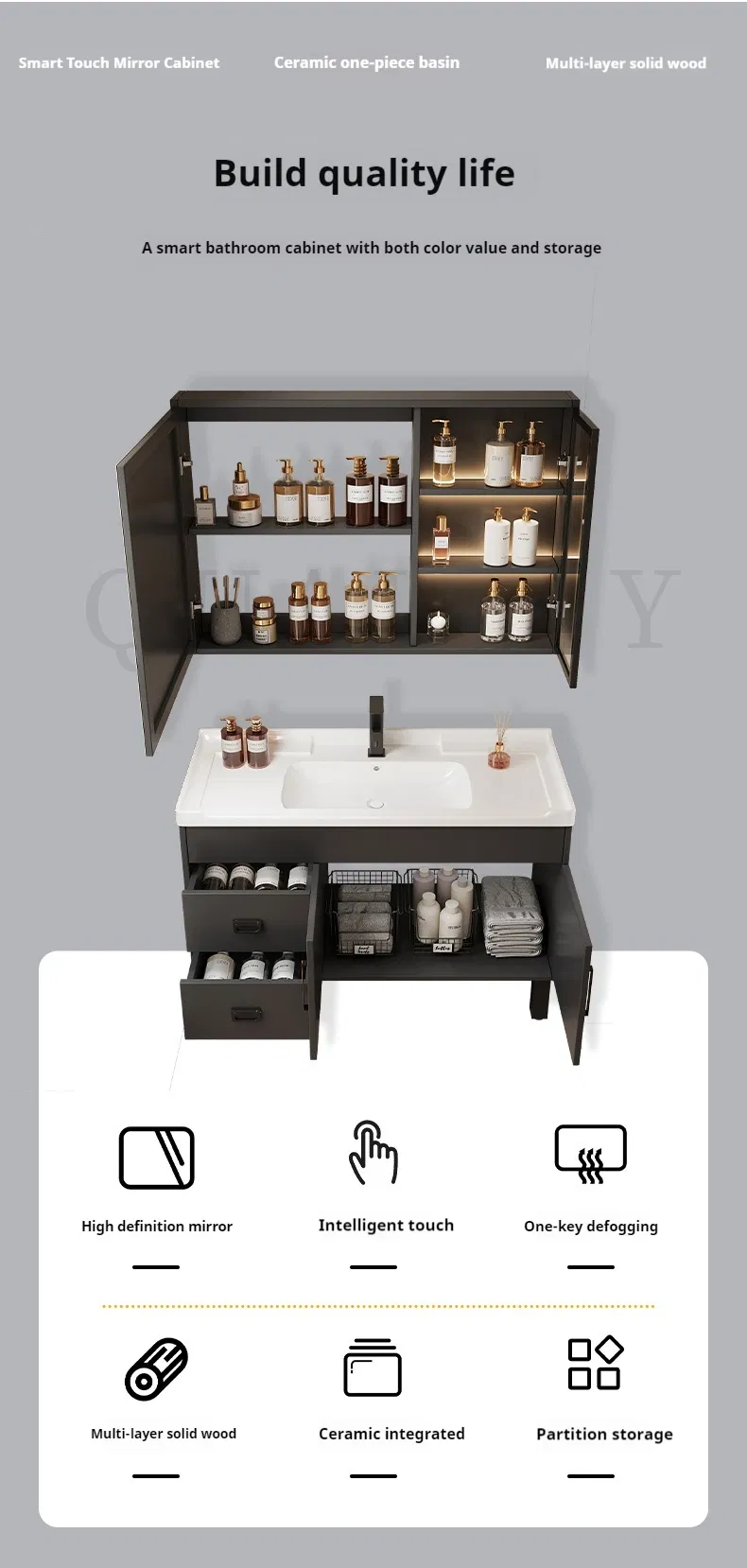 Floating Solid Wood Vanity