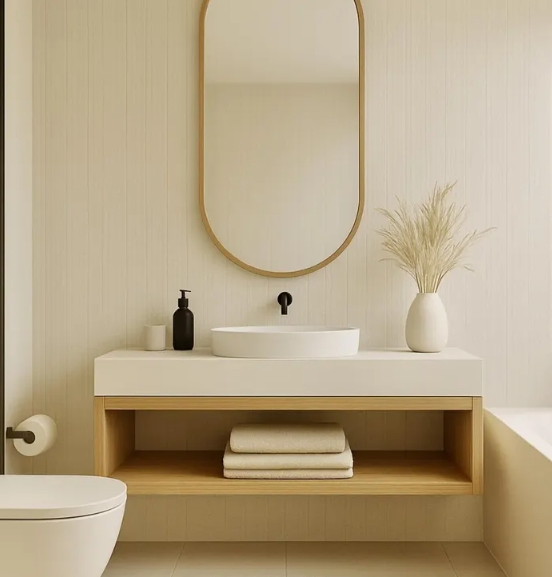 Freestanding Bathroom Cabinet Vanity with Single Basin for Residential Bathroom