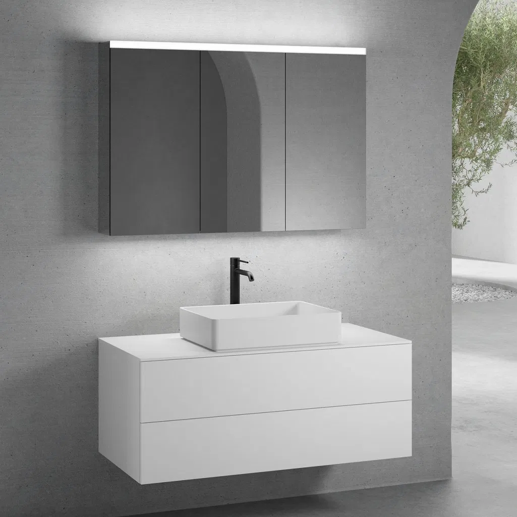 Custom Floating Top Mounted Sink Bathroom Vanity for Hotel Retail Projects