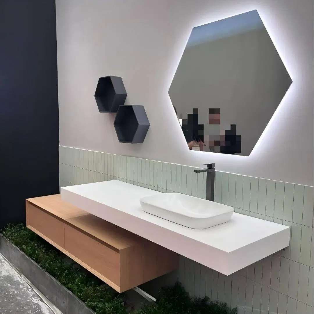 Morden Double Smart Mirror Bathroom Vanity with Two Sink for Home