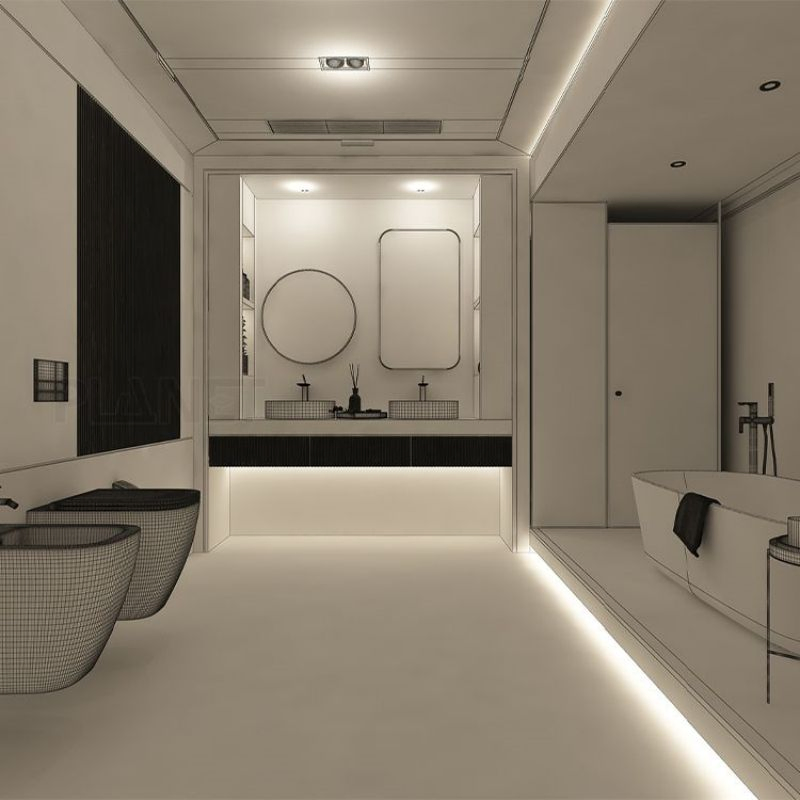 45 Inch Wall Washbasin Commercial Bathroom Double Sink Bathroom Vanity Cabinets Box