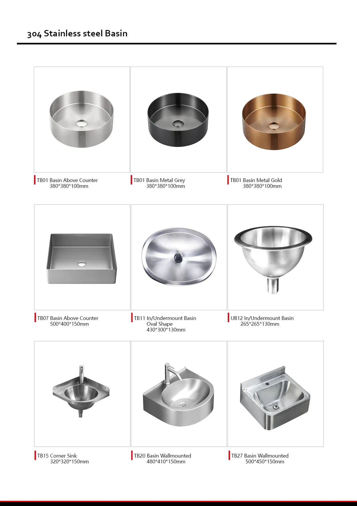 Wall Mounted Stainless Steel 304 Bathroom Wash Basin Kitchen Sink with Triangular Bracket and Top Shelf