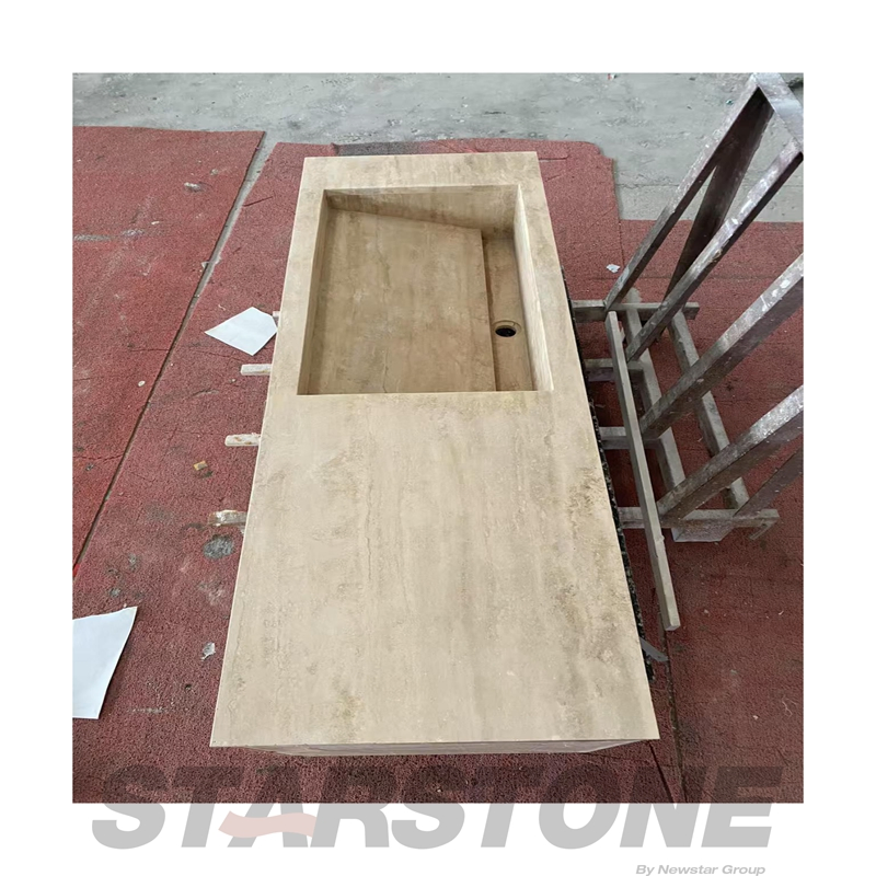 Customized Travertine Bathroom Vanity Sink Drawer Design Travertine Bathroom Cabinet Freestanding Vanity
