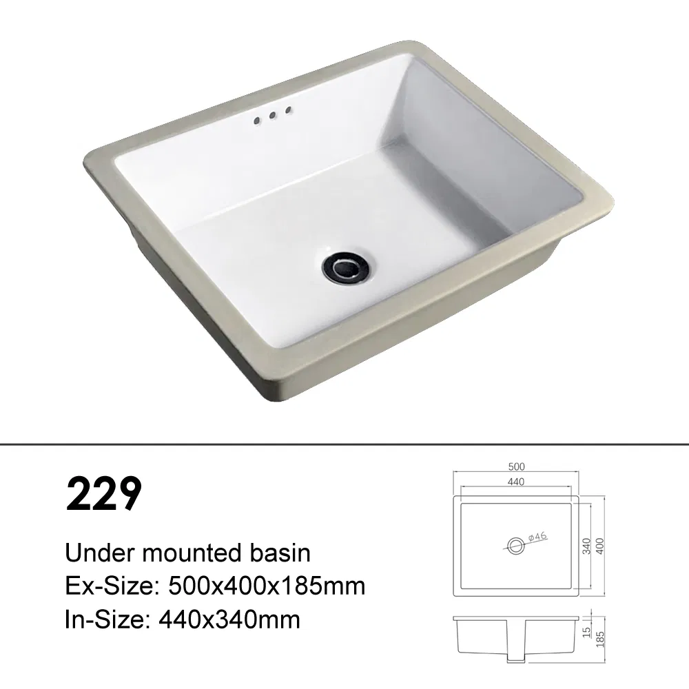 Rectangular Undermount Vanity Sink