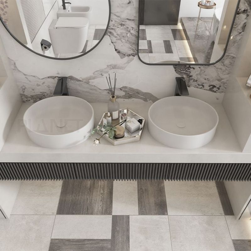 45 Inch Wall Washbasin Commercial Bathroom Double Sink Bathroom Vanity Cabinets Box