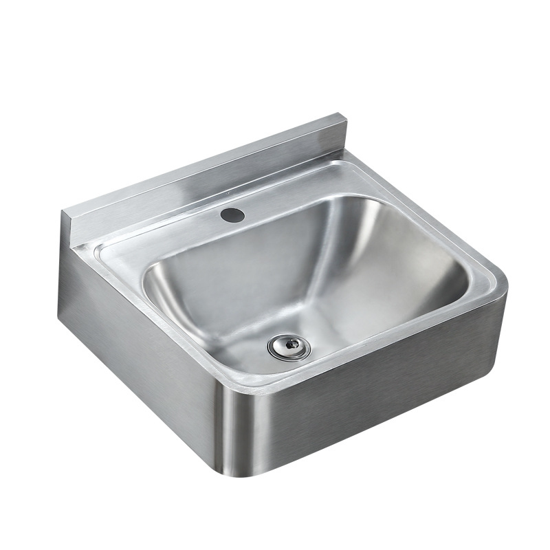 Wall Mounted Stainless Steel 304 Bathroom Wash Basin Kitchen Sink with Triangular Bracket and Top Shelf