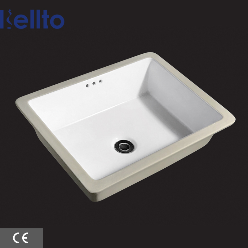 20 inches Sleek Rectangular Undermount Vanity Sink Porcelain Ceramic Lavatory Bathroom Sink