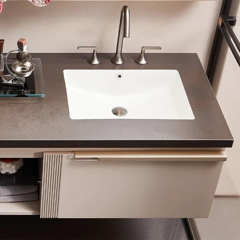 Contemporary Light Grey Double Sink Bathroom Vanity for Modern Homes