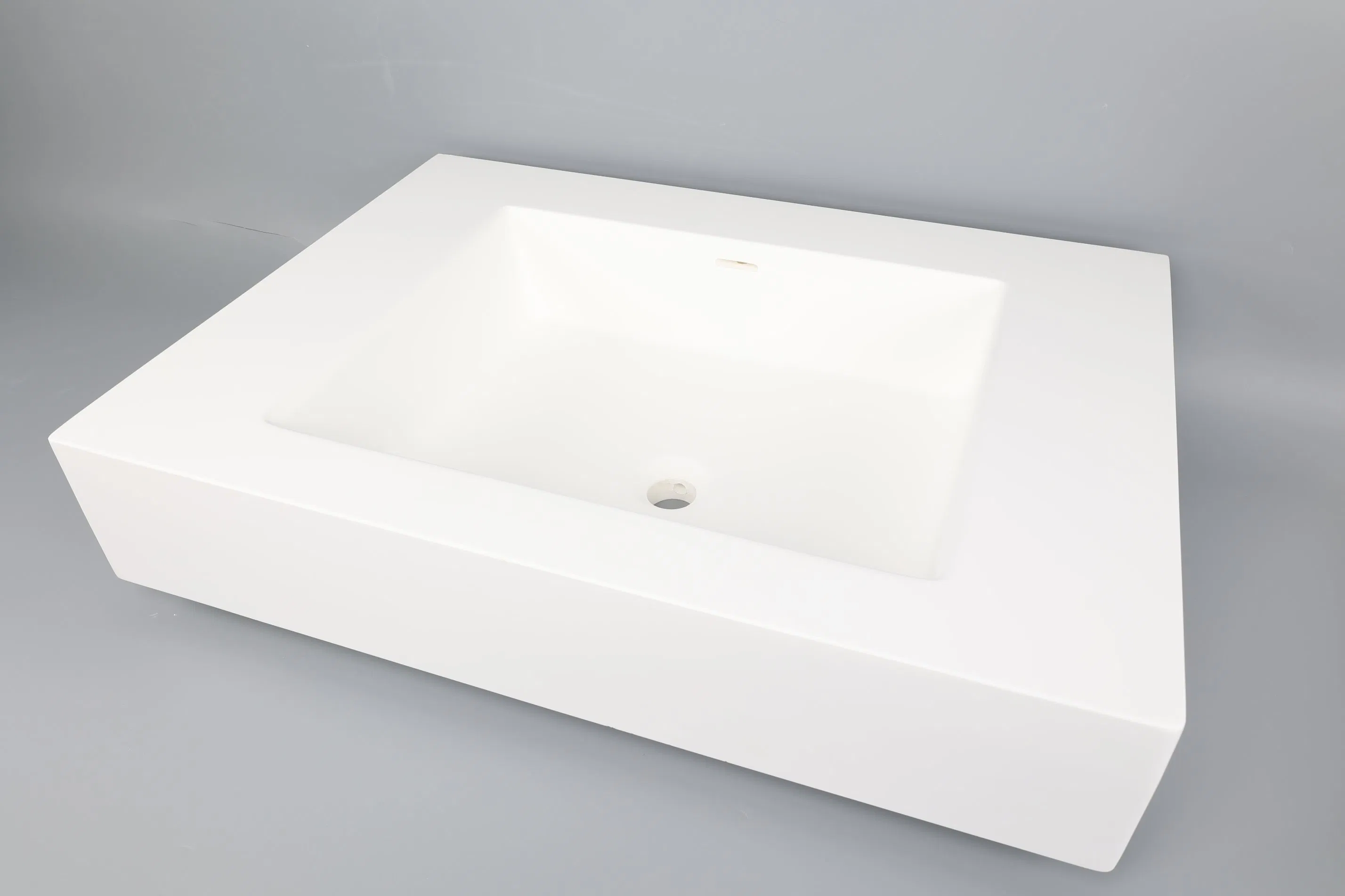 Cupc Hygienic Molded Acrylic Solid Surface Wall Mounted / Countertop Integrated Sink for Bathroom