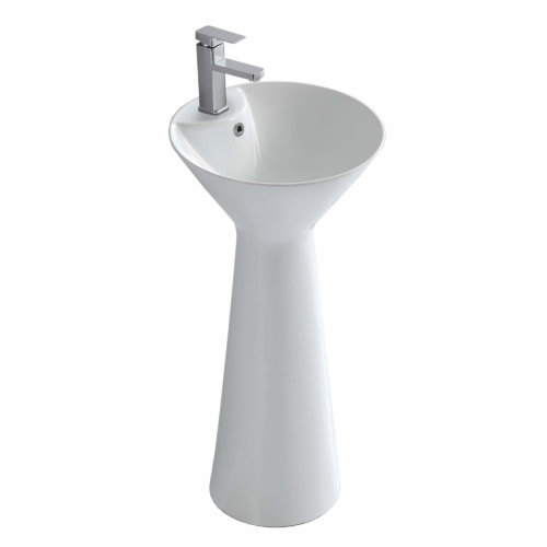17 inches Round floor standing integrate pedestal sink