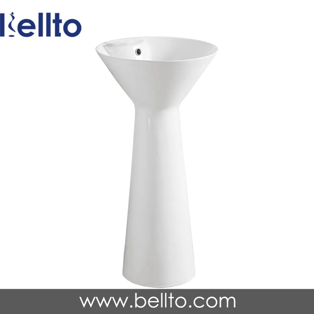 17 inches Round floor standing integrate pedestal sink