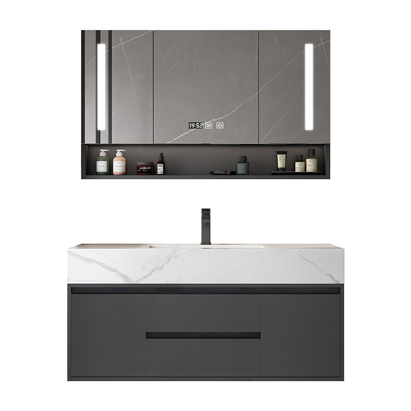 Modern Wall Hung Custom Design Aluminum Stainless Steel Bathroom Furniture Floating Vanity