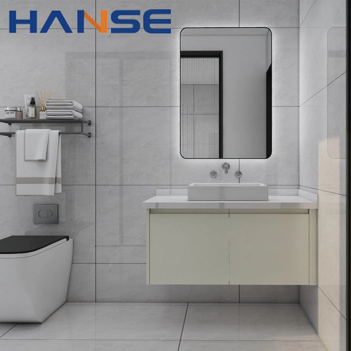 Modern Design 48 Inch Double Sinks Wall Hanging Floating Bathroom Vanity