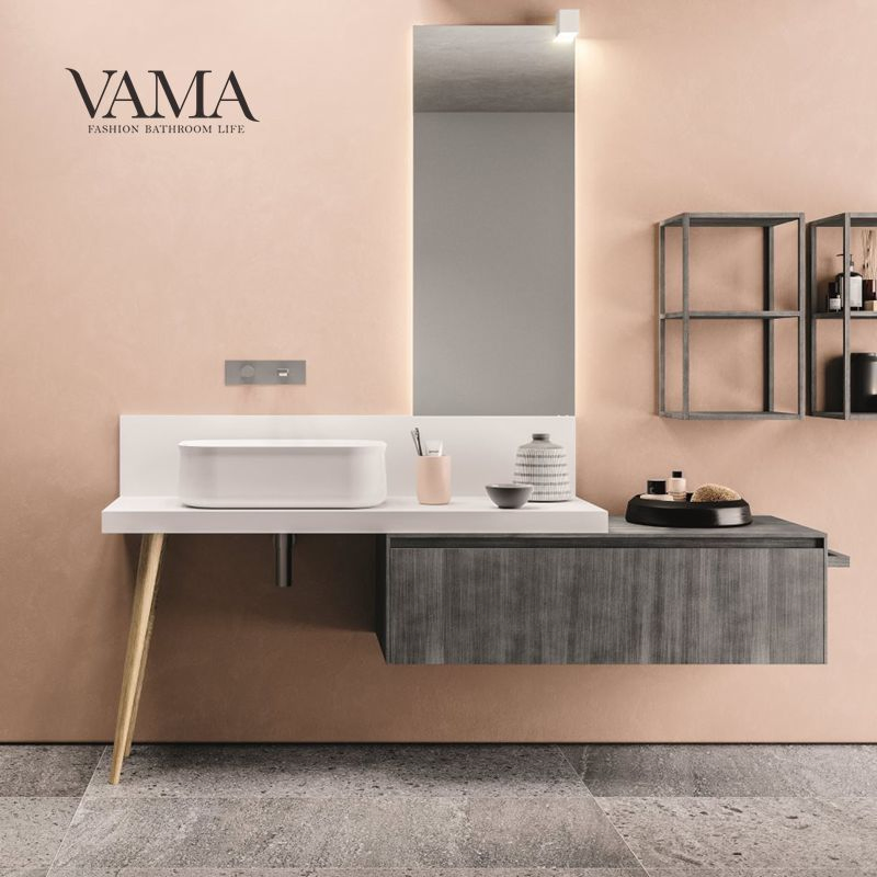 Vama New Arrivals Double Sinks Sanitary Ware Free Standing Bathroom Vanity ND08-7