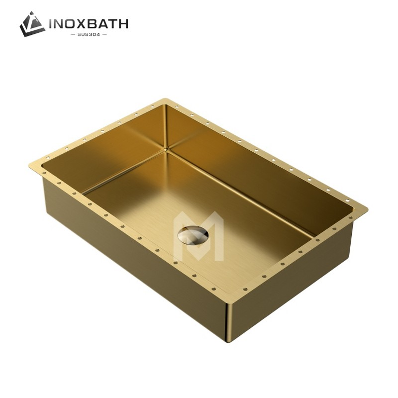 Top Quality Undermount Washbasin 304 Stainless Steel Rectangular Bathroom Sink