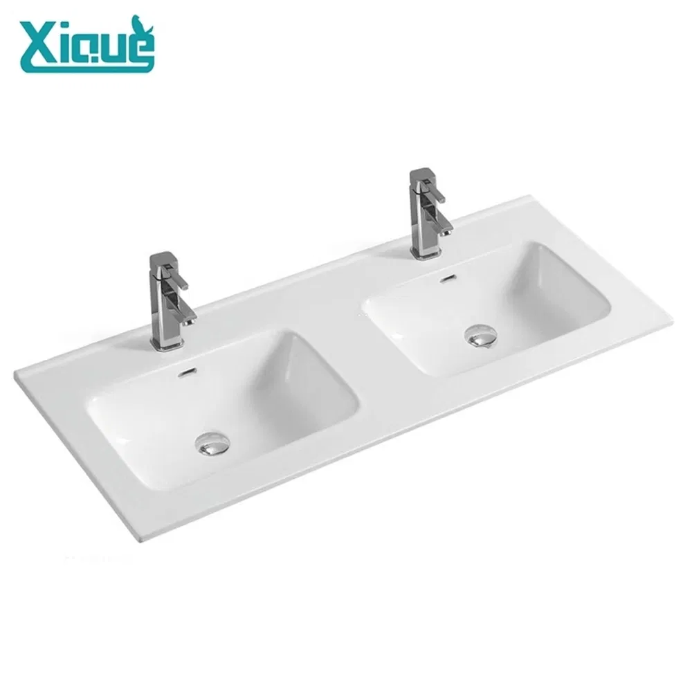 Streamlined Undermount Integrated Bathroom Vanity Sink for Shopping Mall Washrooms