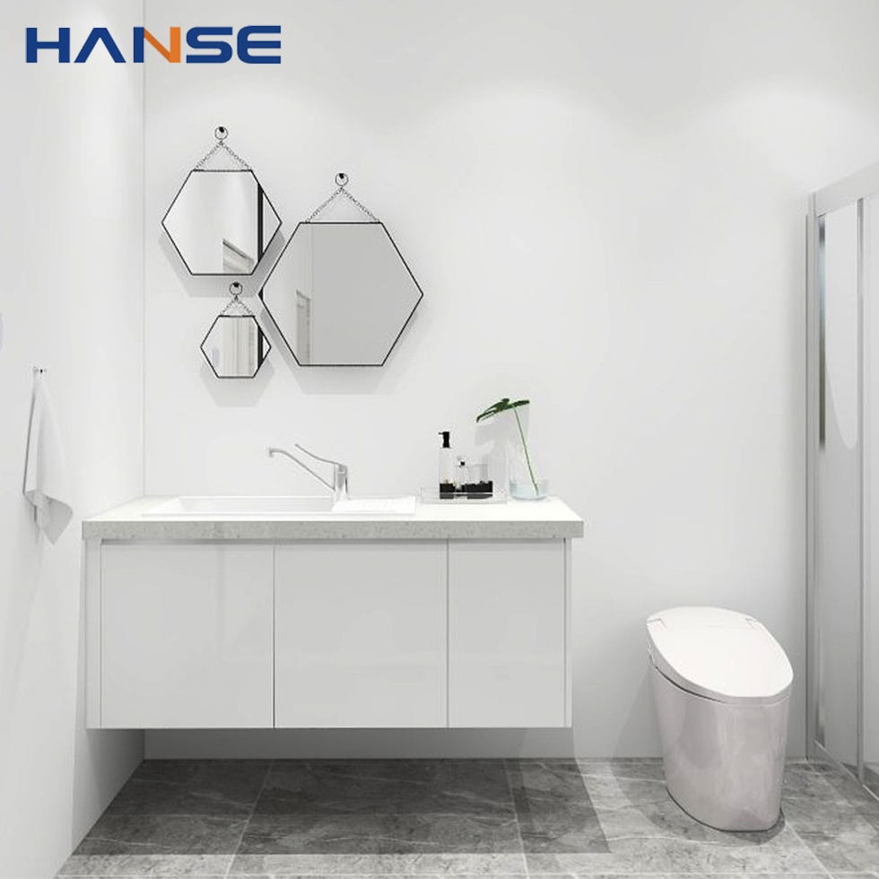 Wholesale Double Single Modern Wooden Wall Mounted Modern Bathroom Cabinet Vanity with Mirror Sink