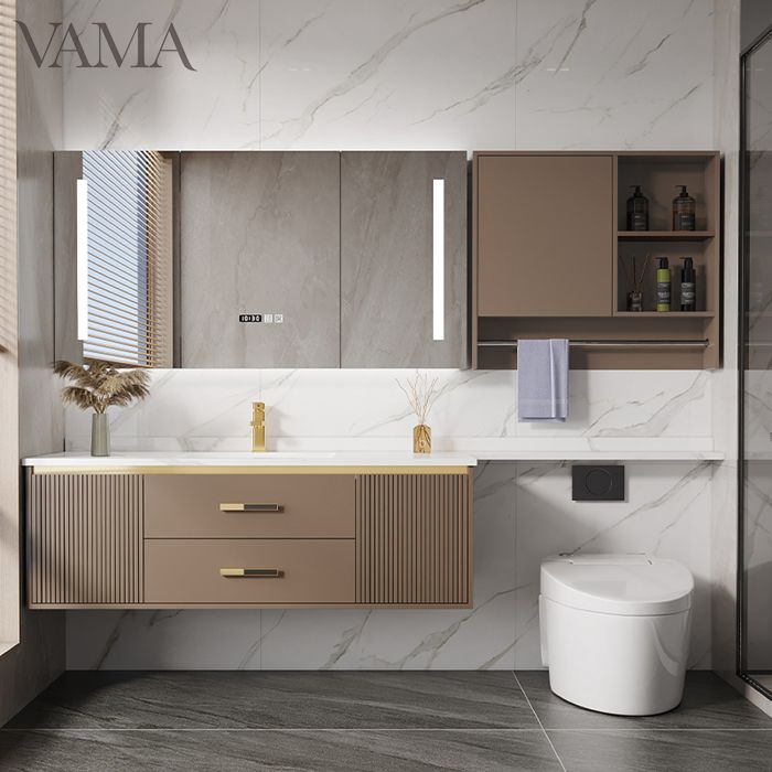 Vama Customerized Washroom Design Modern Toilet Bathroom Vanity Cabinet Wall Mounted Water-Resistant