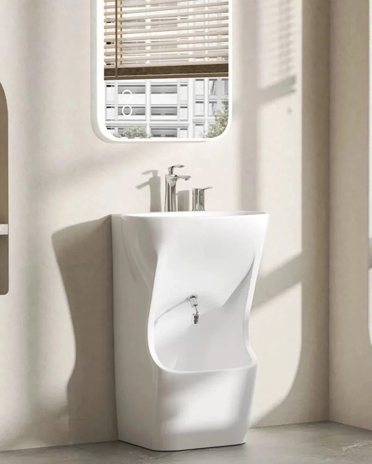 Middle East Style Footbasin Muslim Wudumate Bathroom Ceramics Sink Hand and Foot Wash Pedestal Sink