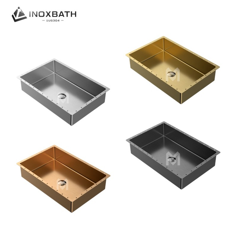 Top Quality Undermount Washbasin 304 Stainless Steel Rectangular Bathroom Sink