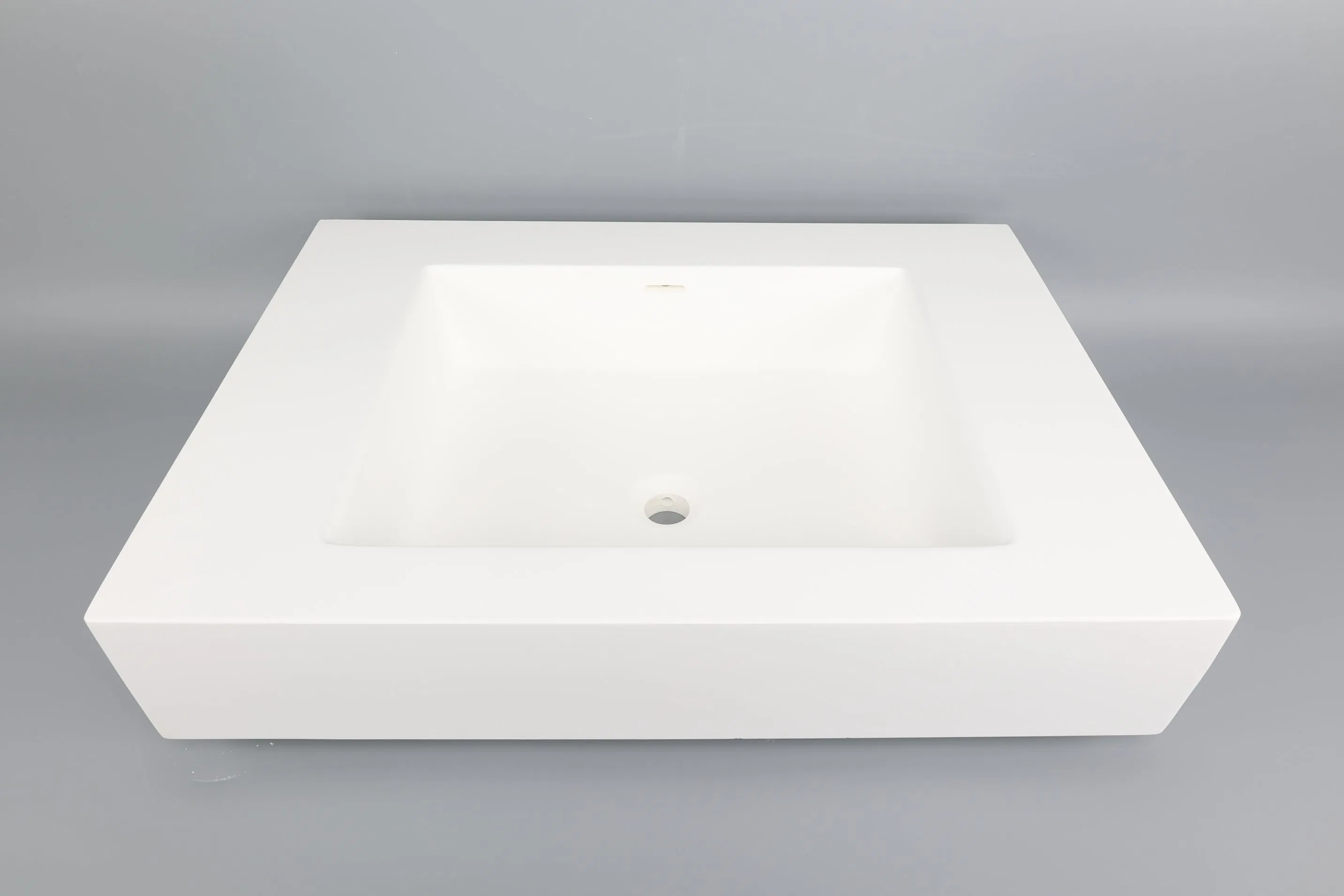 Cupc Hygienic Molded Acrylic Solid Surface Wall Mounted / Countertop Integrated Sink for Bathroom