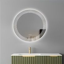 Smart Round Bathroom Mirror with Anti-Fog and Bluetooth Speaker